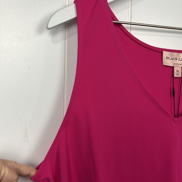 Chico’s Black Label Every Day Tank XL Haute Pink Sleeveless Pullover Vneck NWT - Picture 3 of 11